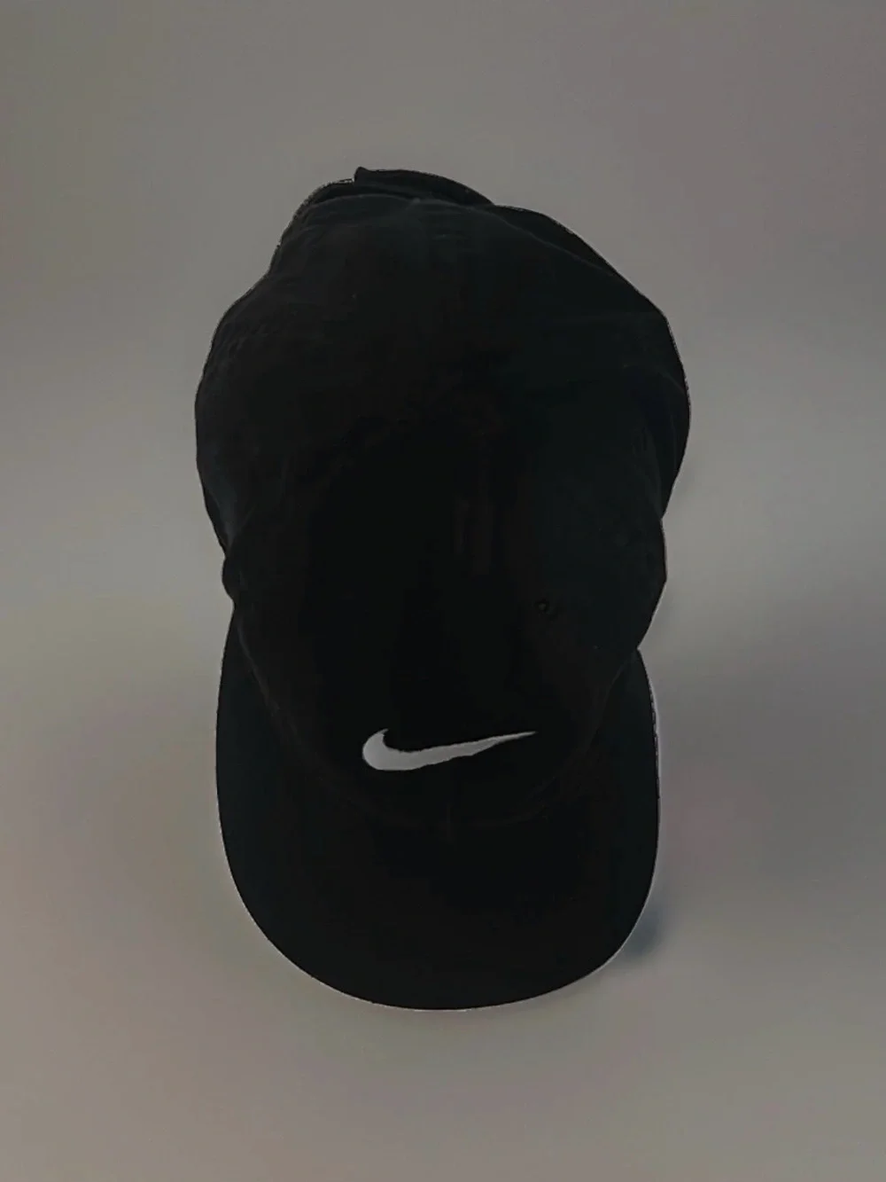 Nike Kids Adjustable Black Hat White Swoosh Logo Child Size Hook & Loop